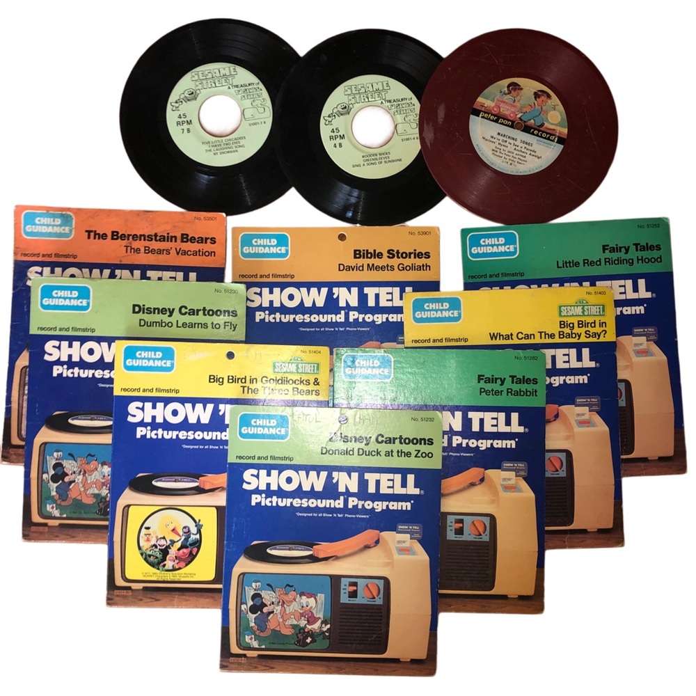 Vintage 1980’s Show 'N Tell Vinyl 40’s Lot for Children (NO Record Player)